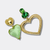 Love Defined Green Heart Earrings | Gold - Muze Earrings