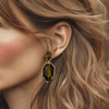 Mini Tiger Eye Earrings | Gold - Muze Earrings