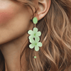 Mint Green Festival Earrings | Gold - Muze Earrings