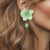 Mint Green Festival Earrings | Gold - Muze Earrings