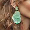 Minty Shell Earrings | Gold - Muze Earrings