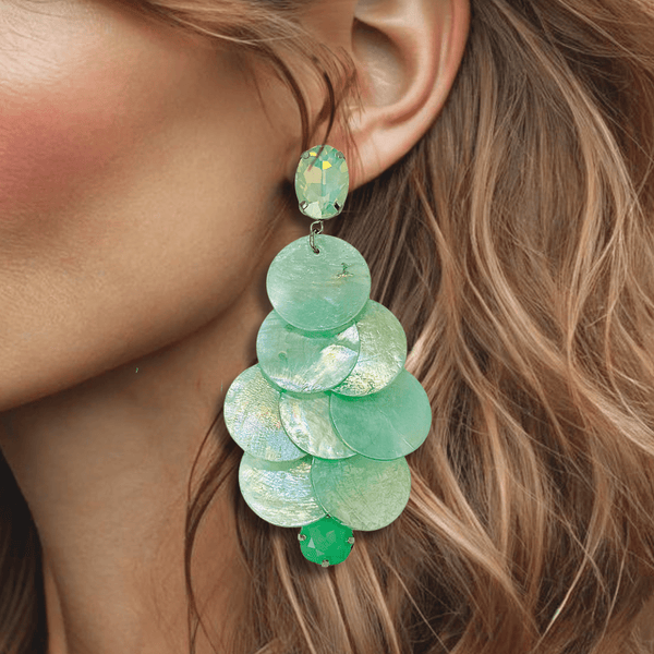 Minty Shells Earrings | Silver - Muze Earrings