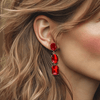Passion Red Agate Earrings | Gold - Muze Earrings