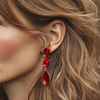 Passion Red Agate Earrings | Gold - Muze Earrings