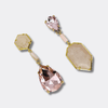 Pastel Shell Rose Quartz Earrings | Gold - Muze Earrings