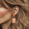 Peach Flower Earrings | Silver - Muze Earrings