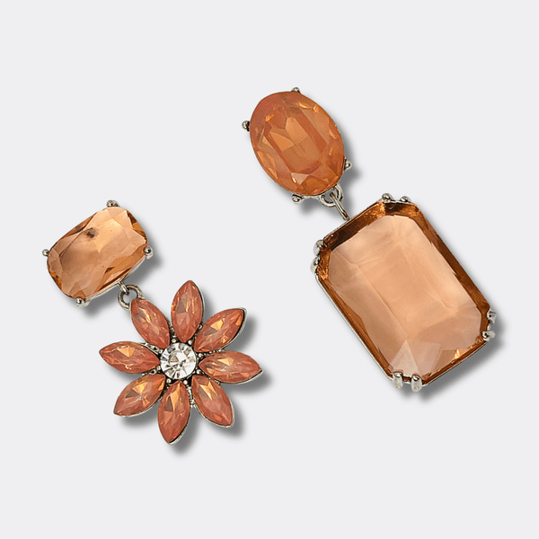 Peach Flower Earrings | Silver - Muze Earrings