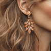 Peachy Leafs Earrings | Gold - Muze Earrings
