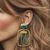 Pearl Persian Green Earrings | Gold - Muze Earrings