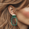 Pearl Persian Green Earrings | Gold - Muze Earrings
