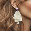 Pearly White Shells Earrings | Silver - Muze Earrings