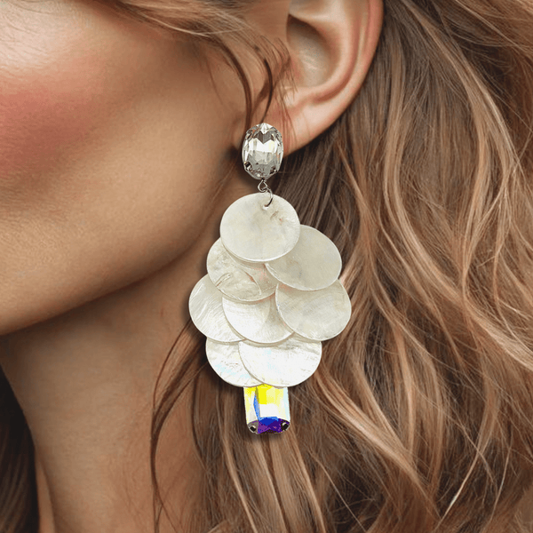 Pearly White Shells Earrings | Silver - Muze Earrings