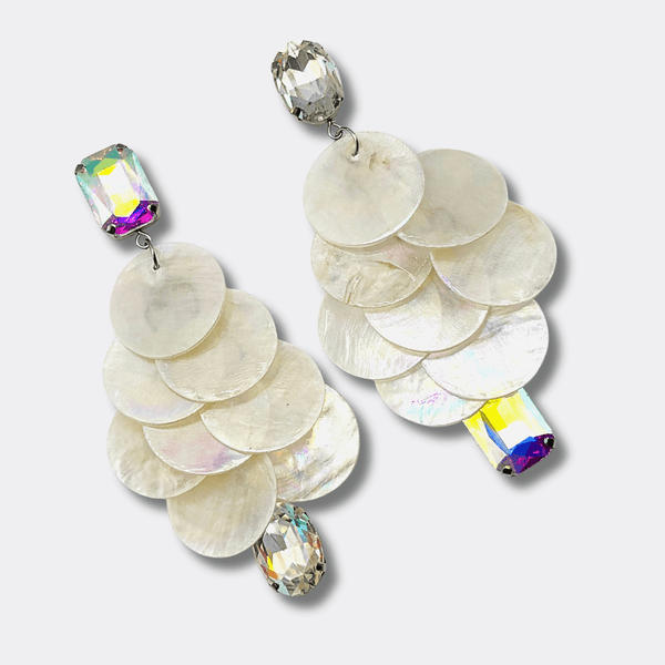 Pearly White Shells Earrings | Silver - Muze Earrings