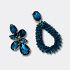 Petrol Facet Drop Earrings | Gold - Muze Earrings