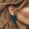 Petrol Facet Drop Earrings | Gold - Muze Earrings