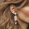 Pink Agate Earrings | Gold - Muze Earrings