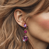 Pink Purple Agate Earrings | Gold - Muze Earrings