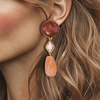 Pink Resin Crystal Earrings | Gold - Muze Earrings