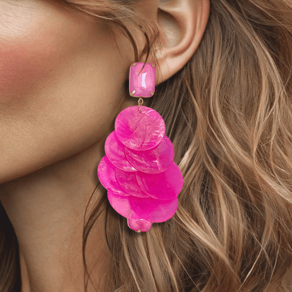 Pink Shell Earrings | Gold - Muze Earrings