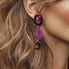 Purple Agate Crystal Earrings | Gold - Muze Earrings