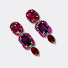 Purple Fuchsia Agate Earrings | Gold - Muze Earrings