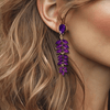 Purple Leafs Earrings | Gold - Muze Earrings