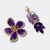 Purple Swarovski Flower Earrings | Gold - Muze Earrings