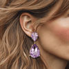 Rebel Lilac Glam Earrings | Gold - Muze Earrings