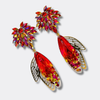 Red AB Festival Wings Earrings | Gold - Muze Earrings