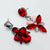 Handgemaakt statement oorbel red flower spring silver handgemaakt door MUZE earrings. Gratis geleverd binnen nederland en belgie.