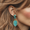Small Blue Turquoise Earrings | Gold - Muze Earrings