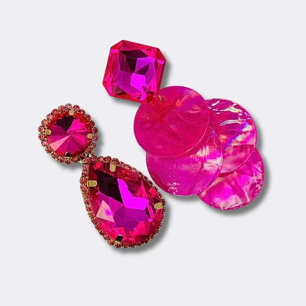 Small Fuchsia Shell Earrings | Gold - Muze Earrings
