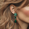 Smaragd Agate Crystal Earrings | Gold - Muze Earrings