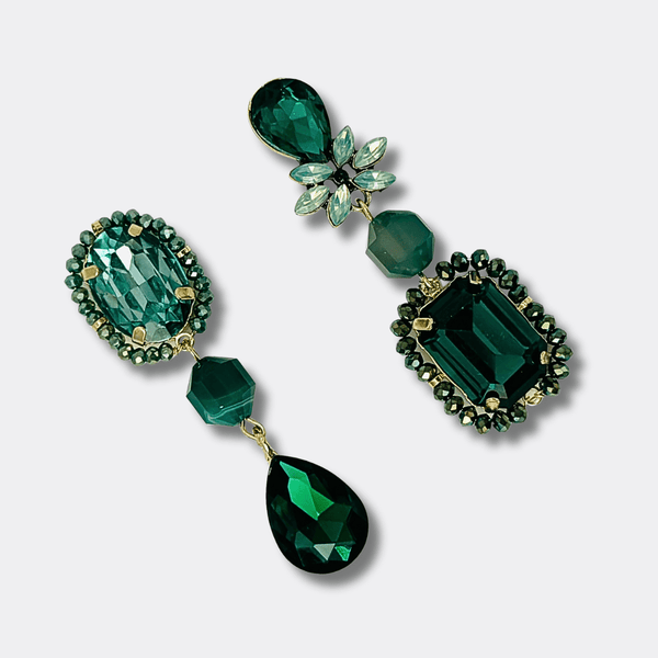 Smaragd Agate Crystal Earrings | Gold - Muze Earrings
