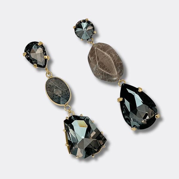 Smokey Aura Earrings II | Gold - Muze Earrings