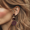 Subtle Burgundy Earrings | Gold - Muze Earrings