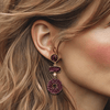 Subtle Burgundy Earrings | Gold - Muze Earrings