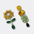Sunflower Crystal Earrings | Gold - Muze Earrings