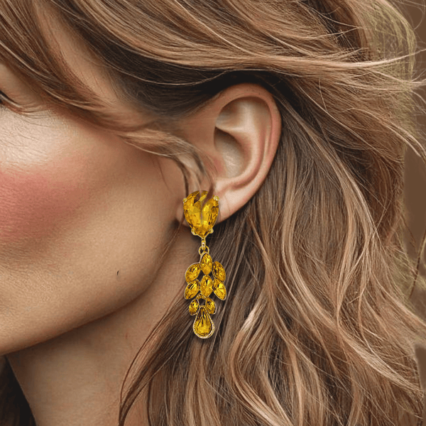 Sunny Yellow Earrings | Gold - Muze Earrings
