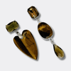 Tiger Eye Heart Earrings | Silver - Muze Earrings