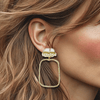 White Pearl Earrings | Gold - Muze Earrings