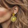 Yellow Luminous Halo Earrings | Gold - Muze Earrings