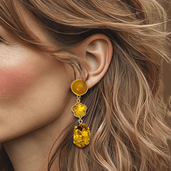 Yellow Summer Earrings | Gold - Muze Earrings