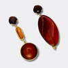 Amber Carnelian Crystal Earrings | Gold