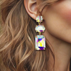 Aurora Borealis Crystal Earrings | Gold