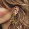 Beige Starfish Earrings | Gold