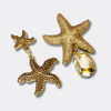 Beige Starfish Earrings | Gold