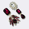 Big Burgundy Crystal Earrings | Gold