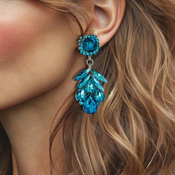 Blue Crystal Earrings | Silver