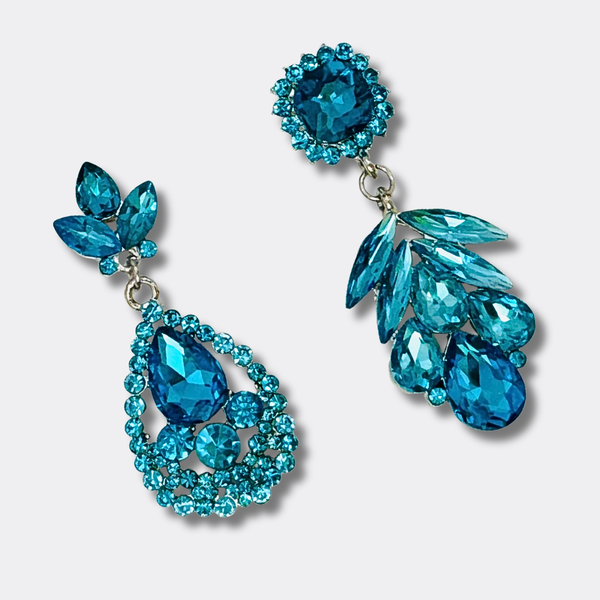 Blue Crystal Earrings | Silver